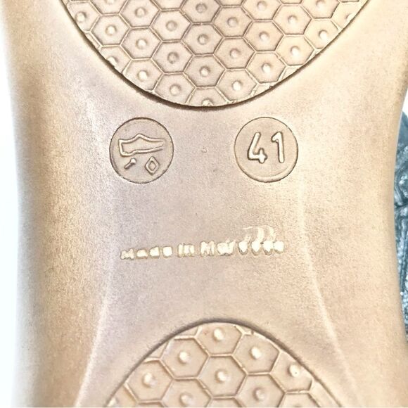 Rieker Silver Metallic Laser Cut Rhinestone MemoSoft Antistress Slide Sandals - Picture 14 of 16